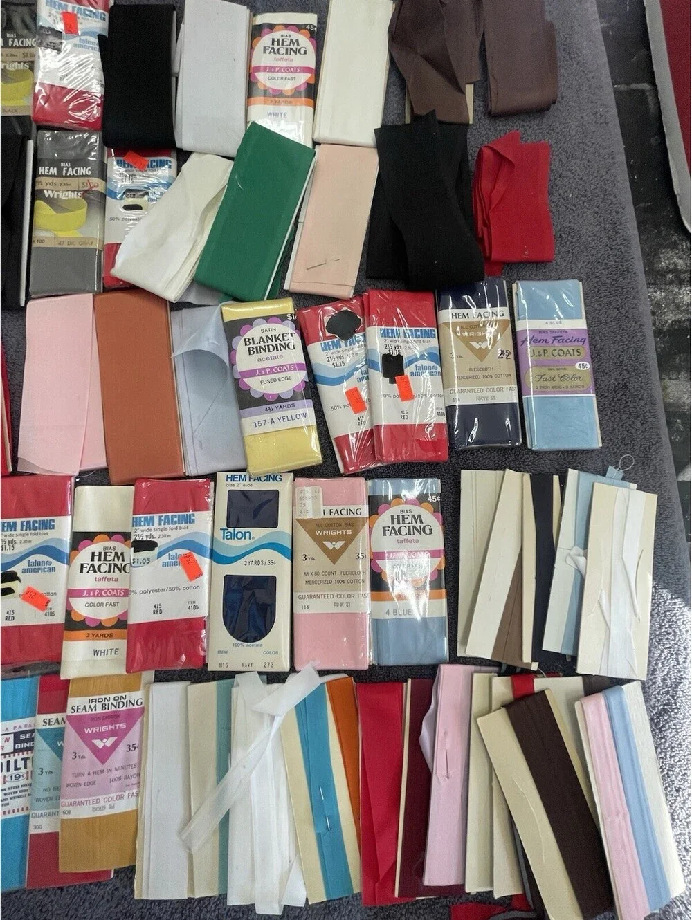 NEW And Used Sewing Notions Lot Wrights Tape Seam Hem Facing Piping